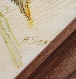 Vintage Blumenbild „Mariendisteln“ – A. Songer | Oktagon Holzrahmen - Bild 2