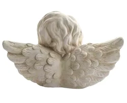 Dekorative Engelsbüste Putto mit ausgebreiteten Flügeln 26 cm – Vorschau 3