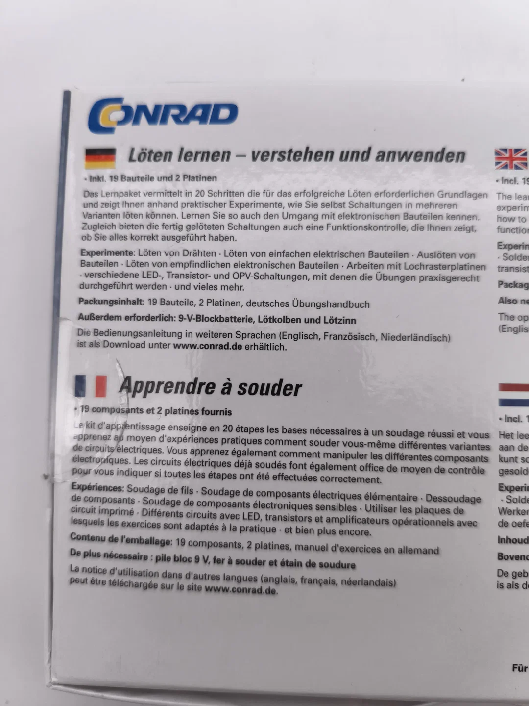 Conrad, Elektronikbausatz "Löten lernen", Neu – Bild 2