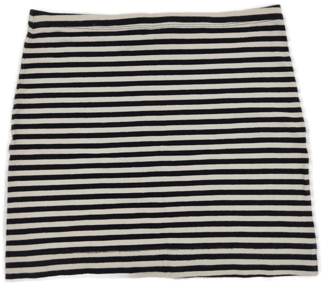 Minirock kurz mit Gummizugbund, schwarz/weiß gestreift, Größe S (geschätzt) - Bild 1