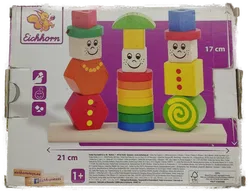 Eichhorn Holz Figuren Steckpuzzle, 20-teilig - 3 Stecksäulen - Bild 3