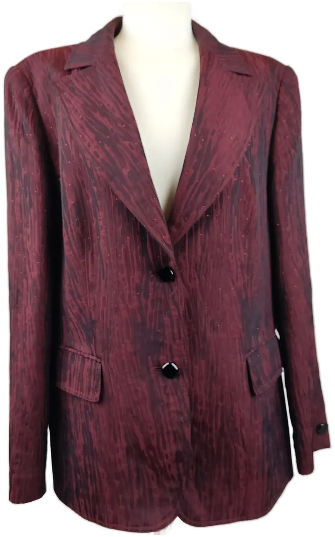 Basler Damenblazer weinrot mit roten Glitzerpunkten - XL/42 - Bild 4