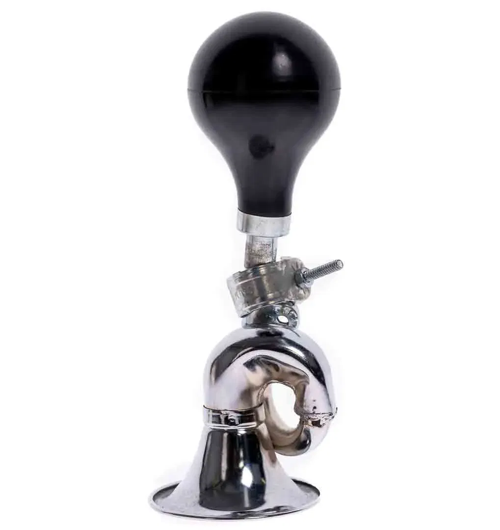 Retro Fahrradhupe / Posthorn aus Metall und Gummi, Höhe 20cm - Bild 4