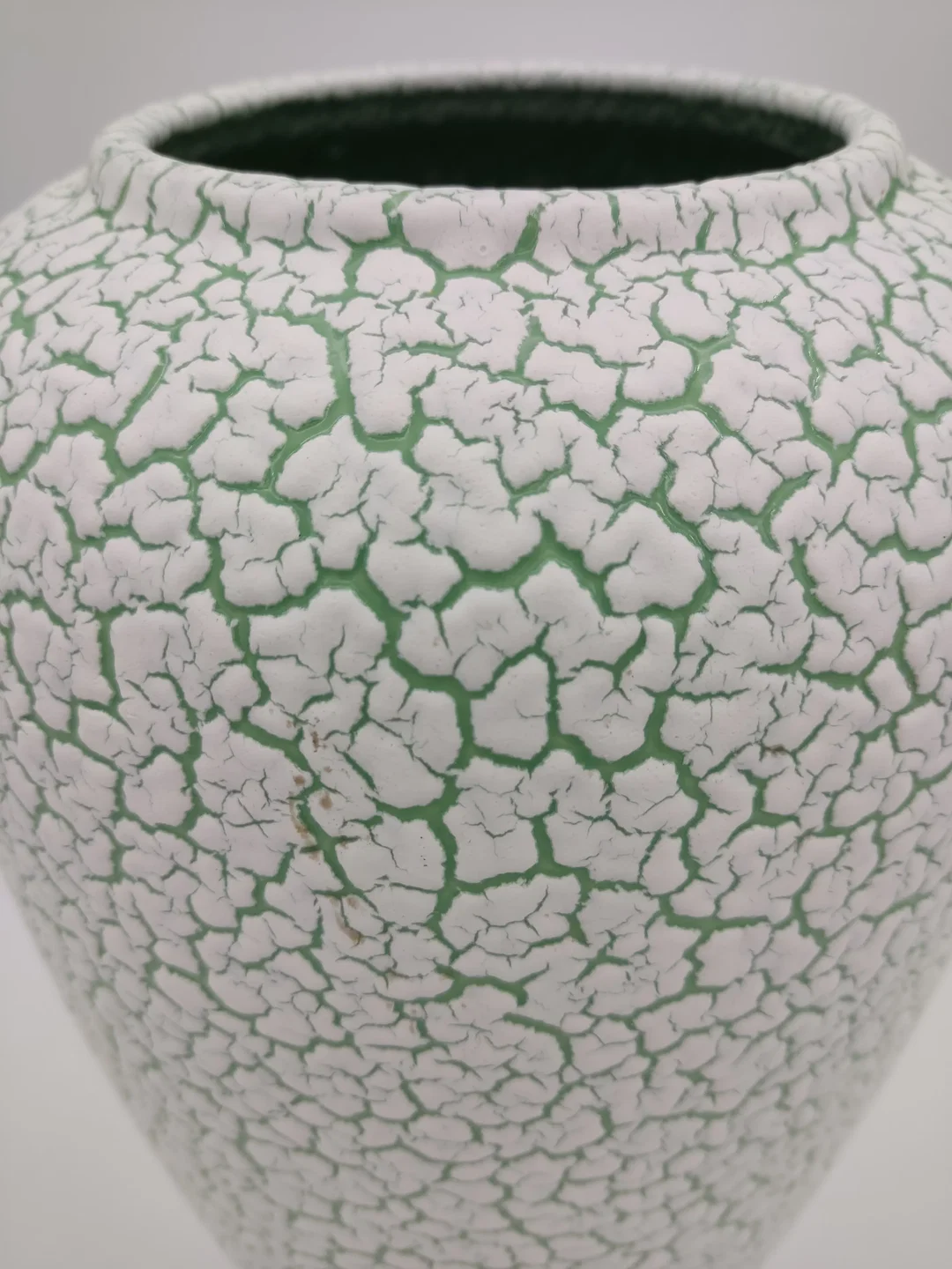 Dekorative Vintage-Vase weiss/grün gesprenkelt - Höhe 40 cm – Bild 2