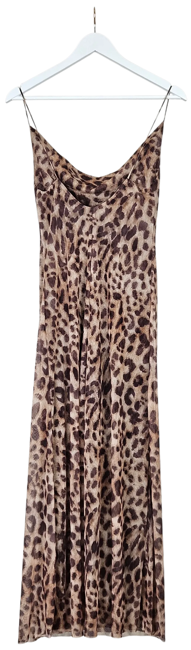 ZARA Damen Maxikleid mit Animal Print, braun - Gr. M - Bild 1