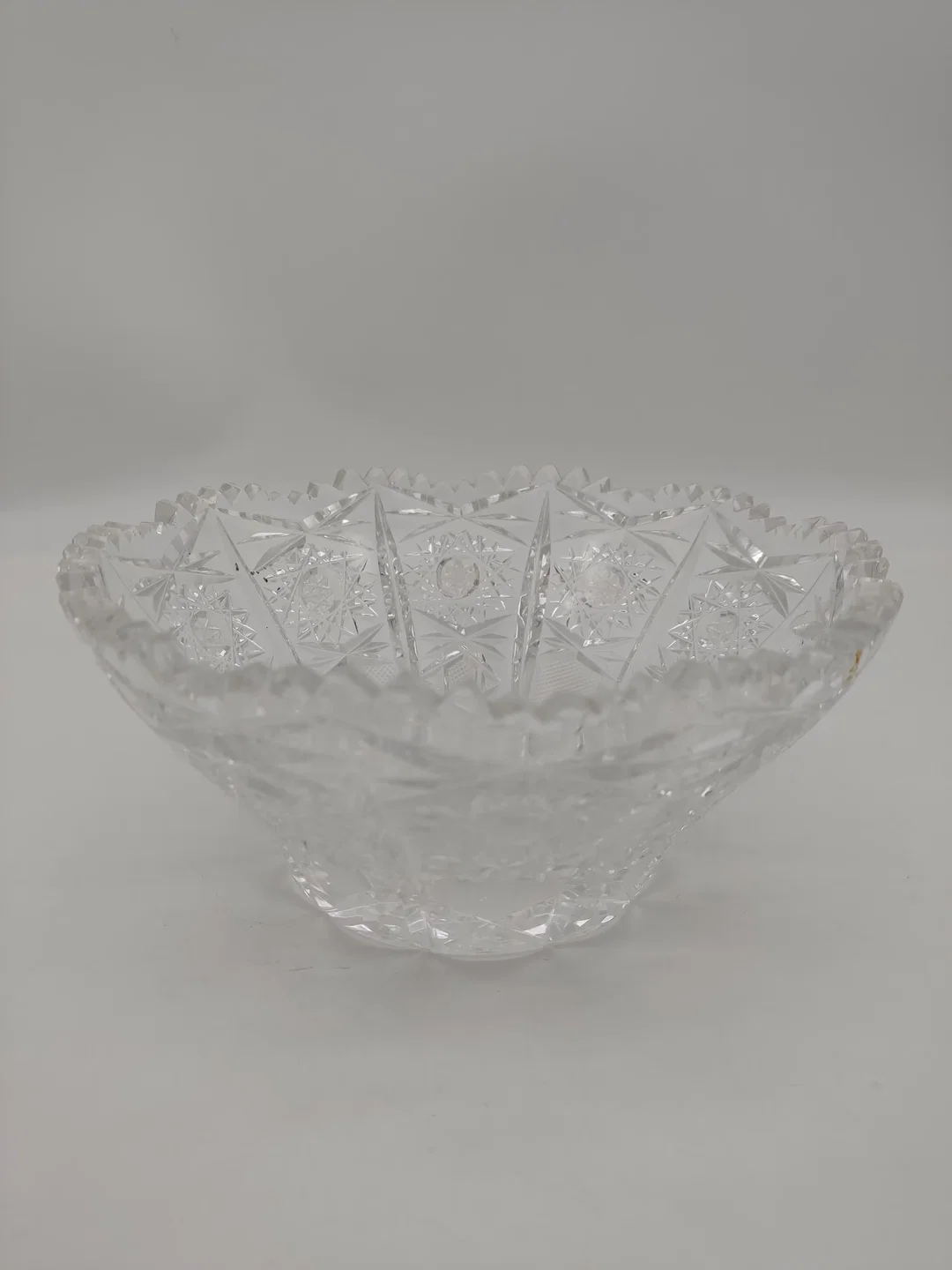 Geschliffene Kristallglas-Schale, D 18 cm, H 8 cm – Bild 2