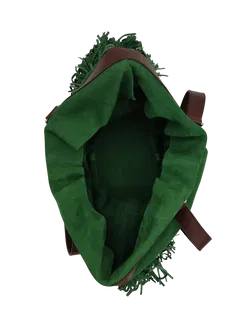 Max V. Koenig Damen Lederhandtasche mit Fransen, grün - Höhe ca. 50 cm  - Bild 3