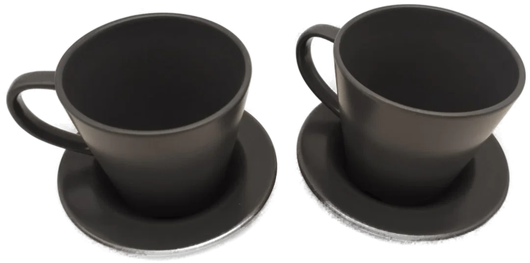 Kaffeegeschirr für 2 Personen, grau, Steinzeug, Ikea – Bild 2