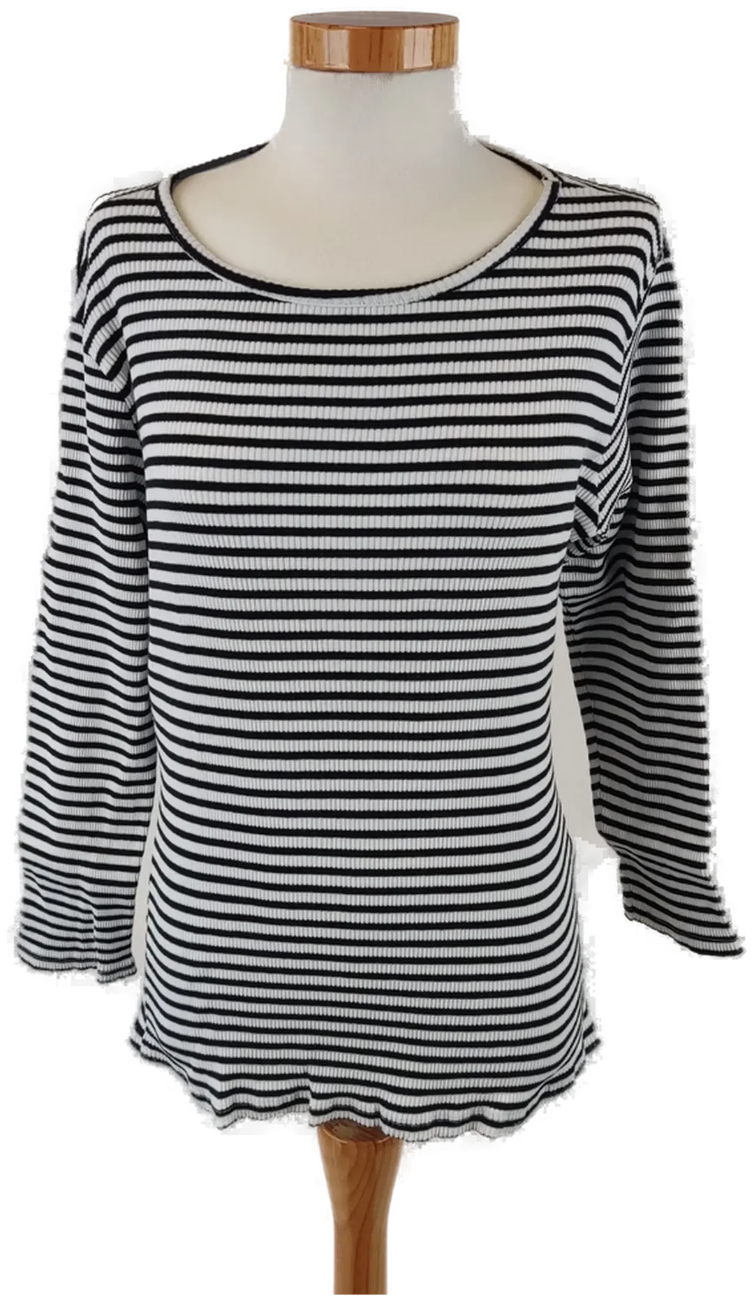 Damenlangarm - T-Shirt gestreift schwarz-weiß-  Gr. 36 - Bild 4