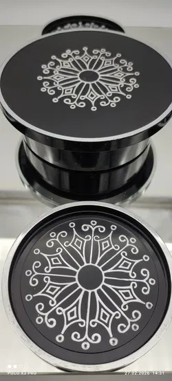 Vintage Kunstoff 4-teiliges Untersetzer Set in Deckeldose aus Dänien - Bild 2