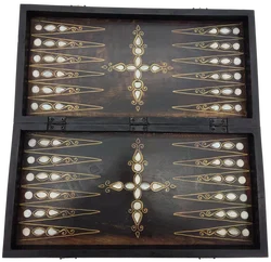 Backgammon Sonstige Messing/Perlmutt (1 Stein fehlt) | Vintage-Charme – Vorschau 6