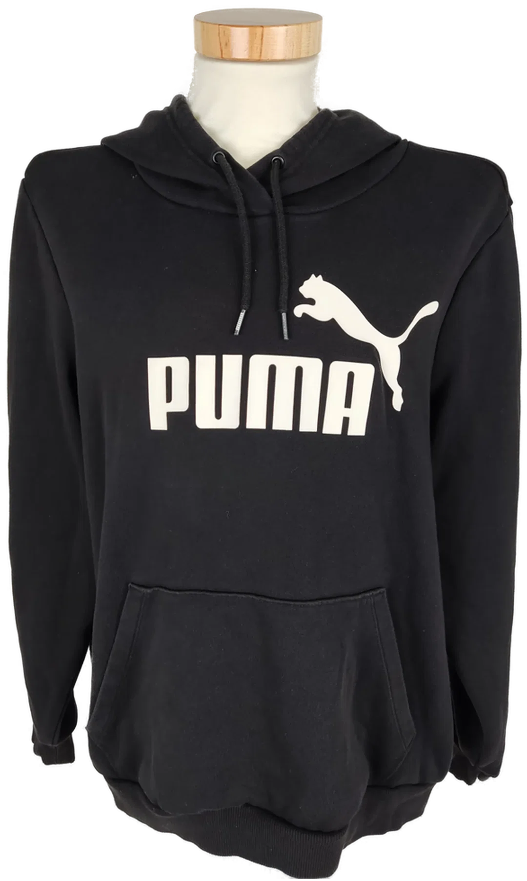 Sweater "Puma", langarm mit Kapuze, schwarz mit Kängurutasche, Größe 44 – Bild 1