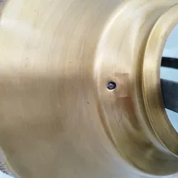 Vintage Messing Hängelampe in Gold mit Charakter - Dekoratives Unikat - Bild 3