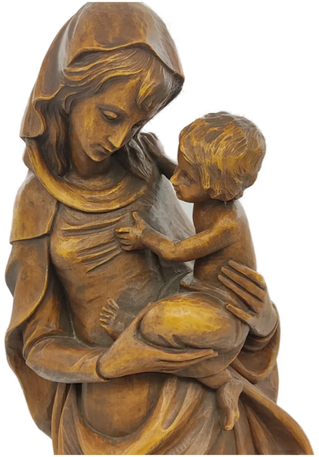 Heiligenfigur Muttergottes mit Jesus im Stil des 18. Jh. (Oberammergau), Holz, Höhe ca 68cm – Bild 2