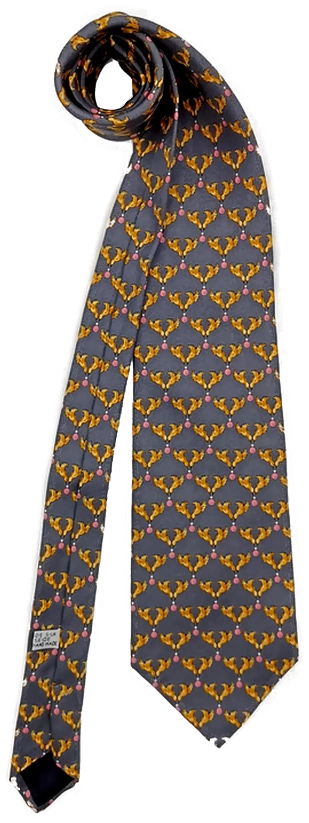 Dior Herren Vintage Krawatte grau mit Vogelmotiv - Bild 1