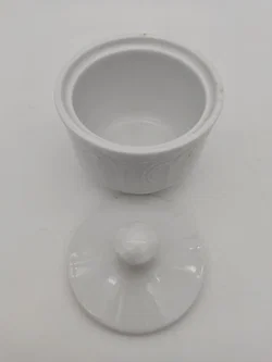 Lilien Porzellan Zuckerdose weiß - Bild 3