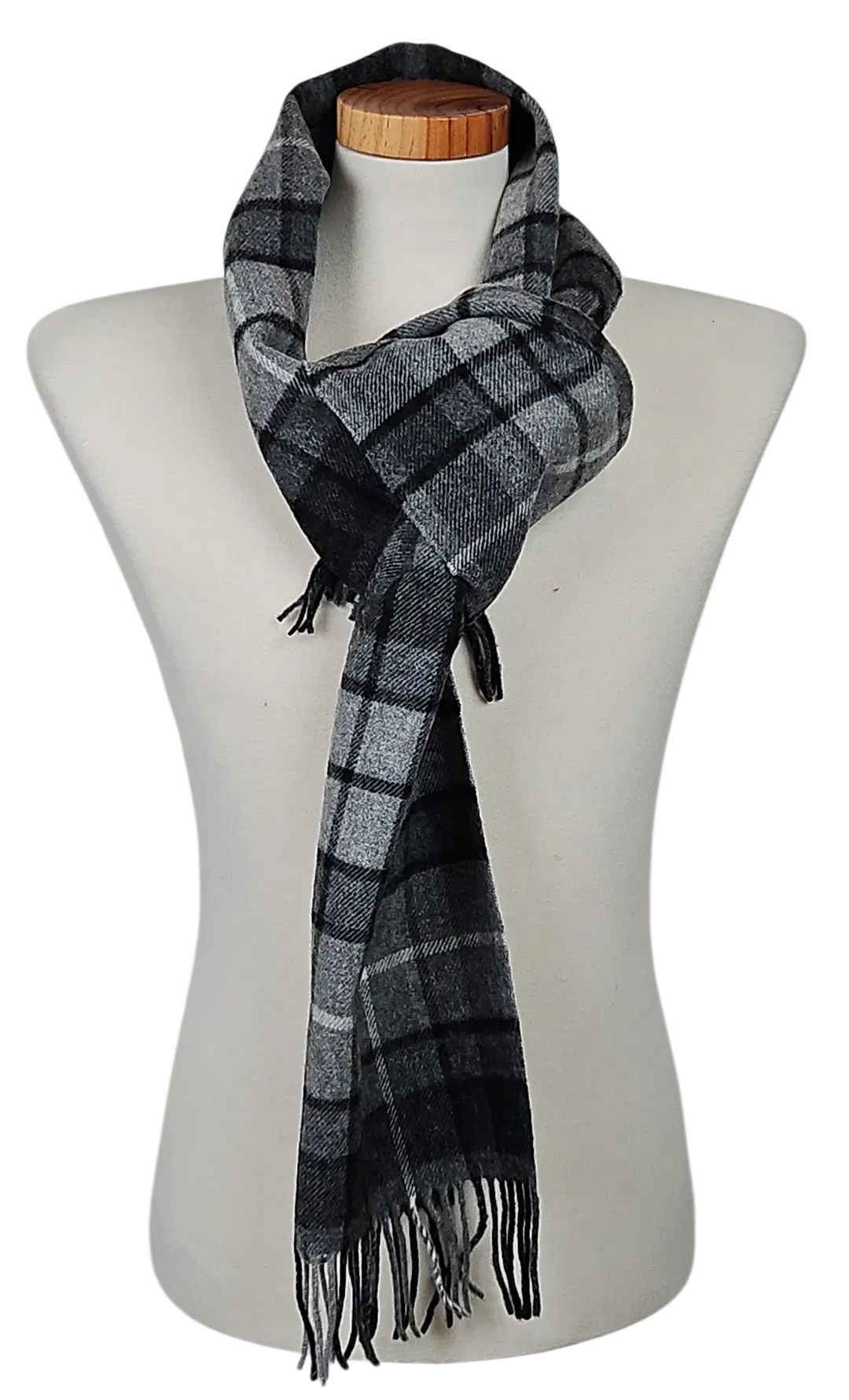 Highland Castle Lammwoll-Schal Herren, grau/kariert - Bild 4