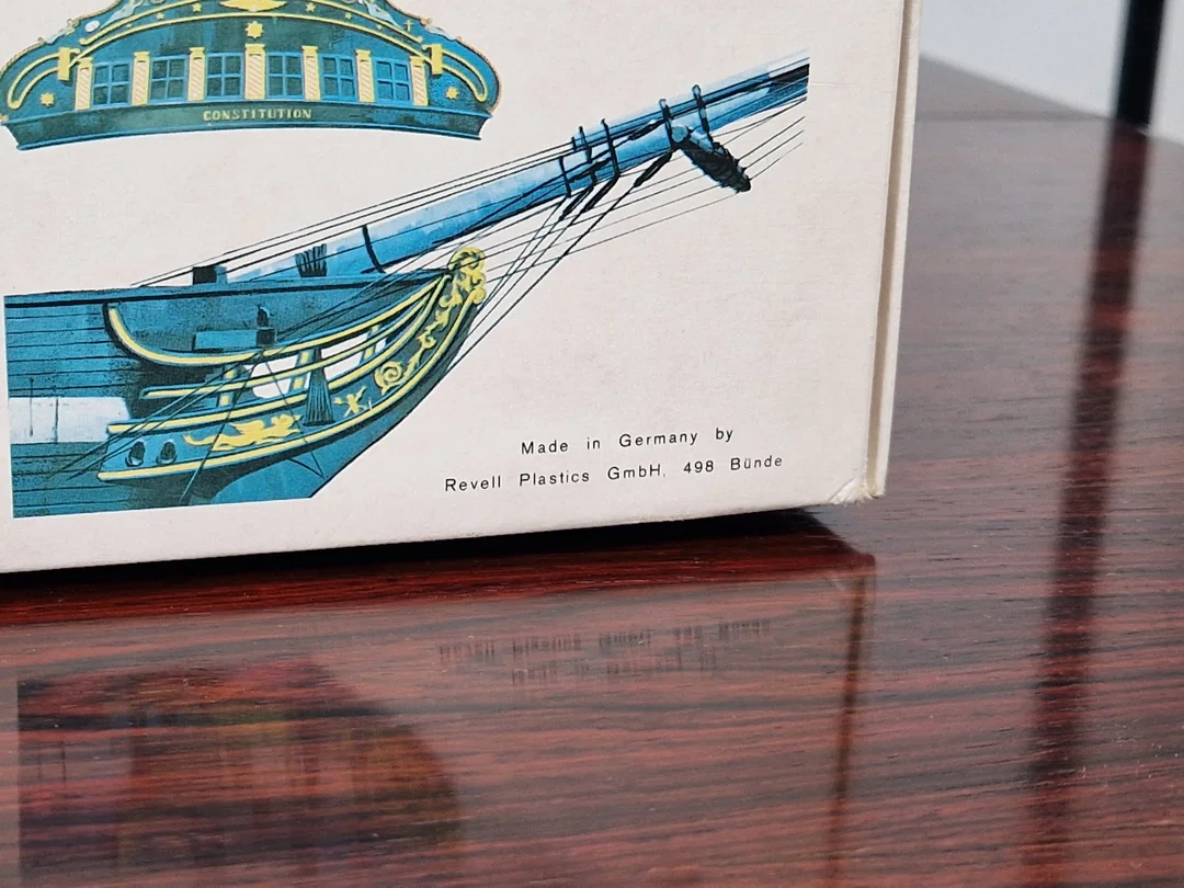 Vintage Revell U.S.S. Constitution "Old Ironsides" Modellbausatz (H-398) - 1970er Originalausgabe, Ungebaut in OVP (Segel teils beschädigt) – Bild 7