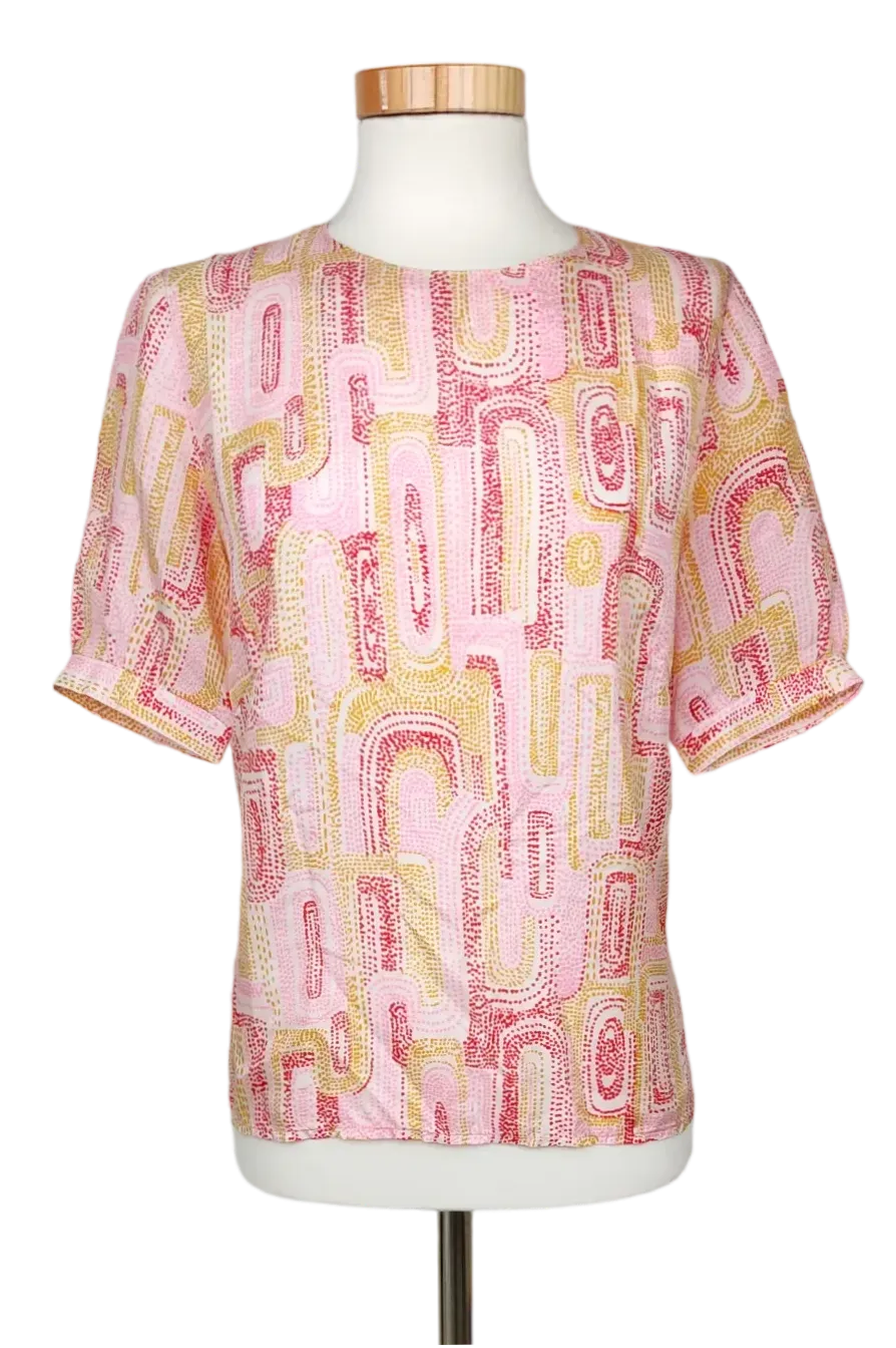 Vintage Damen Bluse, gelb/rot - Gr. S  - Bild 4