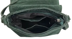 Vintage Damen Leder Umhängetasche - grün  - Bild 4