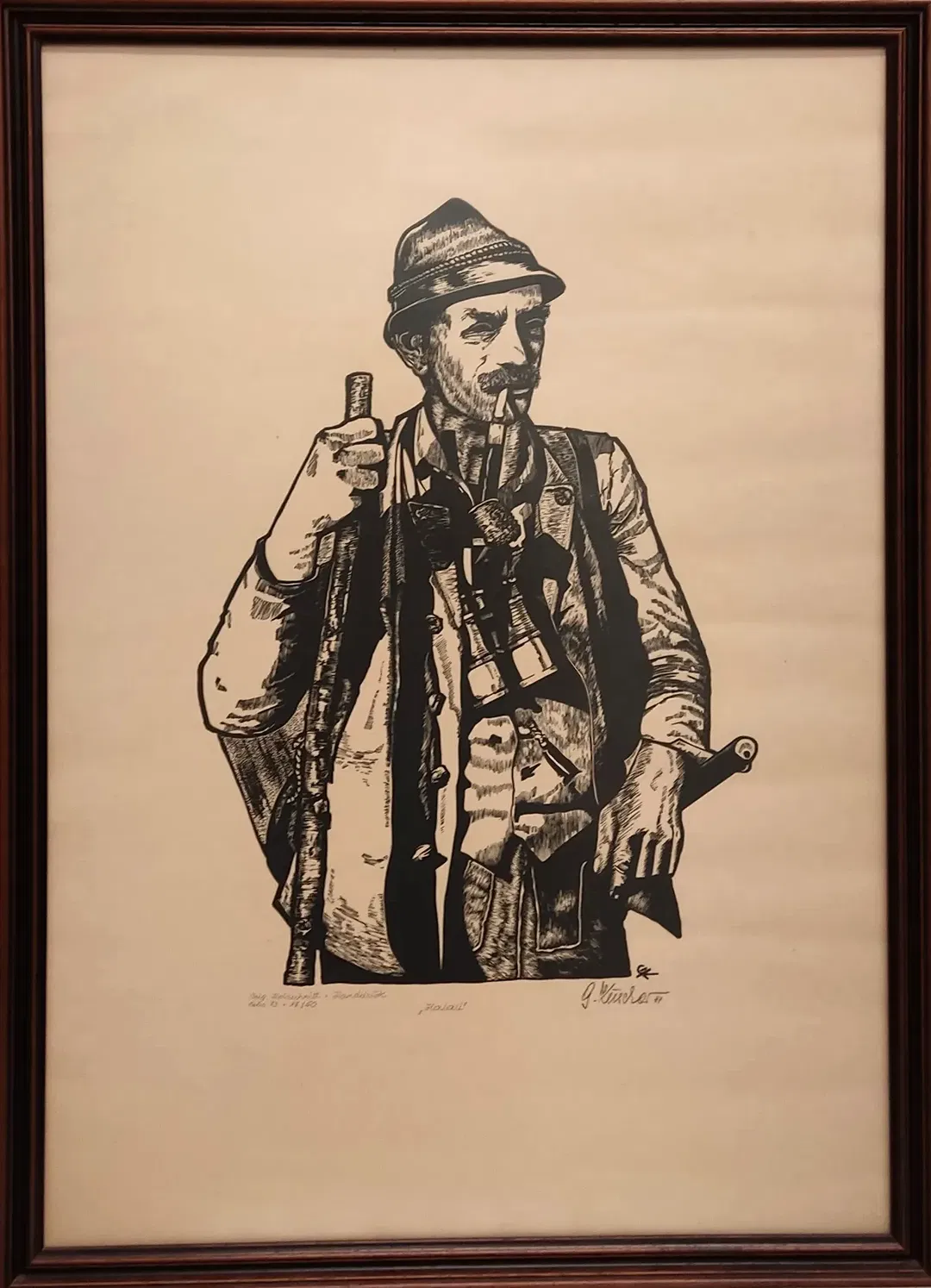 Bild Holzschnitt Günter Kuschar Handdruck Opus 73 . 17/50 - Bild 1