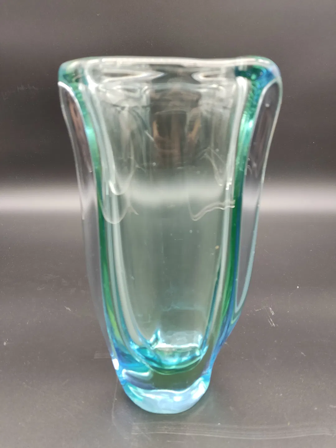 Glasvase im Murano-Stil / Blau-Grün - Bild 4