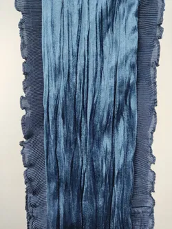 Samt-Schal mit Rüschen dunkelblau - 150x20cm - Bild 3