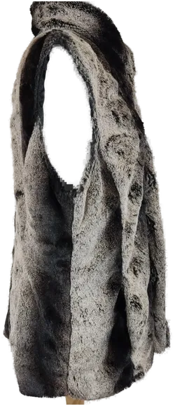 Gerry Weber Damengilet Kunstfell mit Paillettenbestickung grau/schwarz - XL/42 - Bild 3