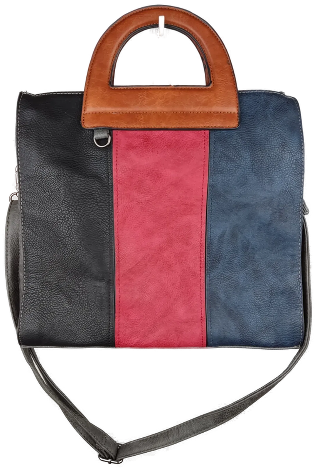 Damen Handtasche, schwarz/rot/blau/grau - Bild 4