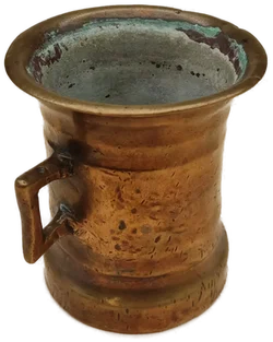 Antiker Apothekenmörser Bronze massiv 2,3 kg mit eckigen Griffen