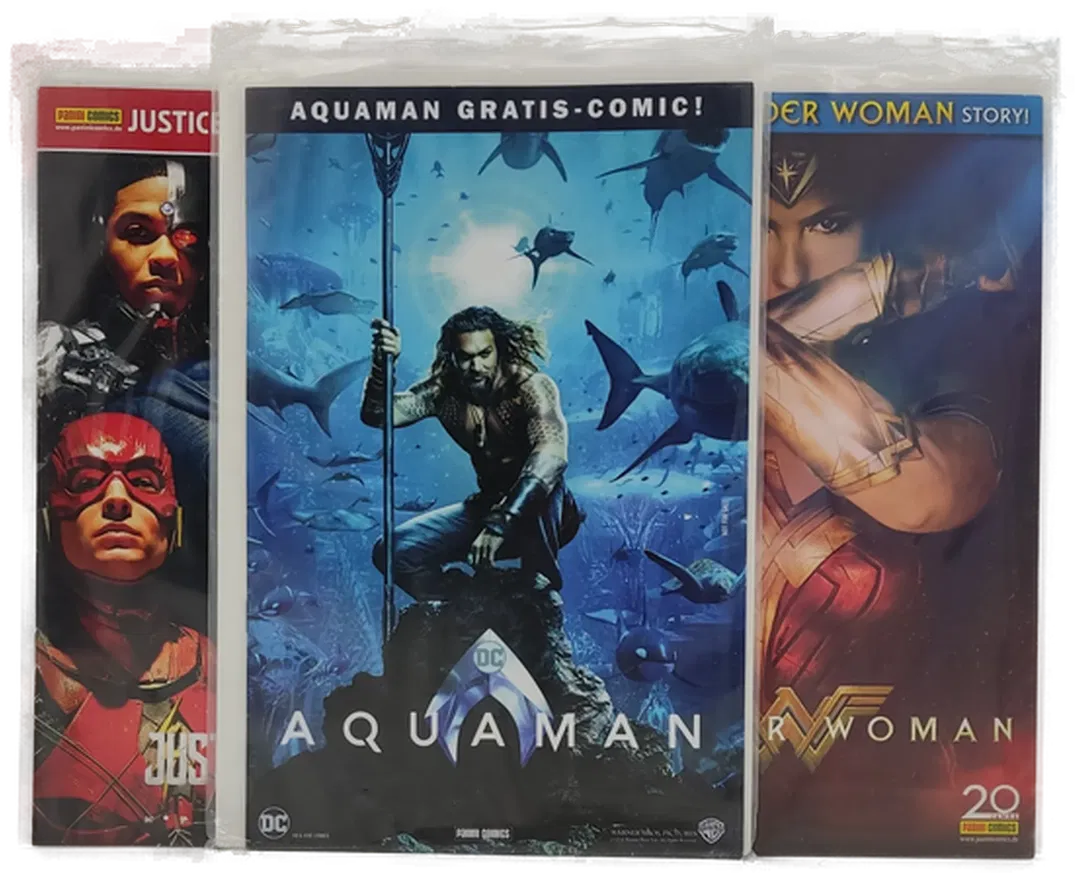 PANINI DC Comics WONDERWOMAN/AQUAMAN/JUSTICE LEAGUE - 3 Stück - Bild 1
