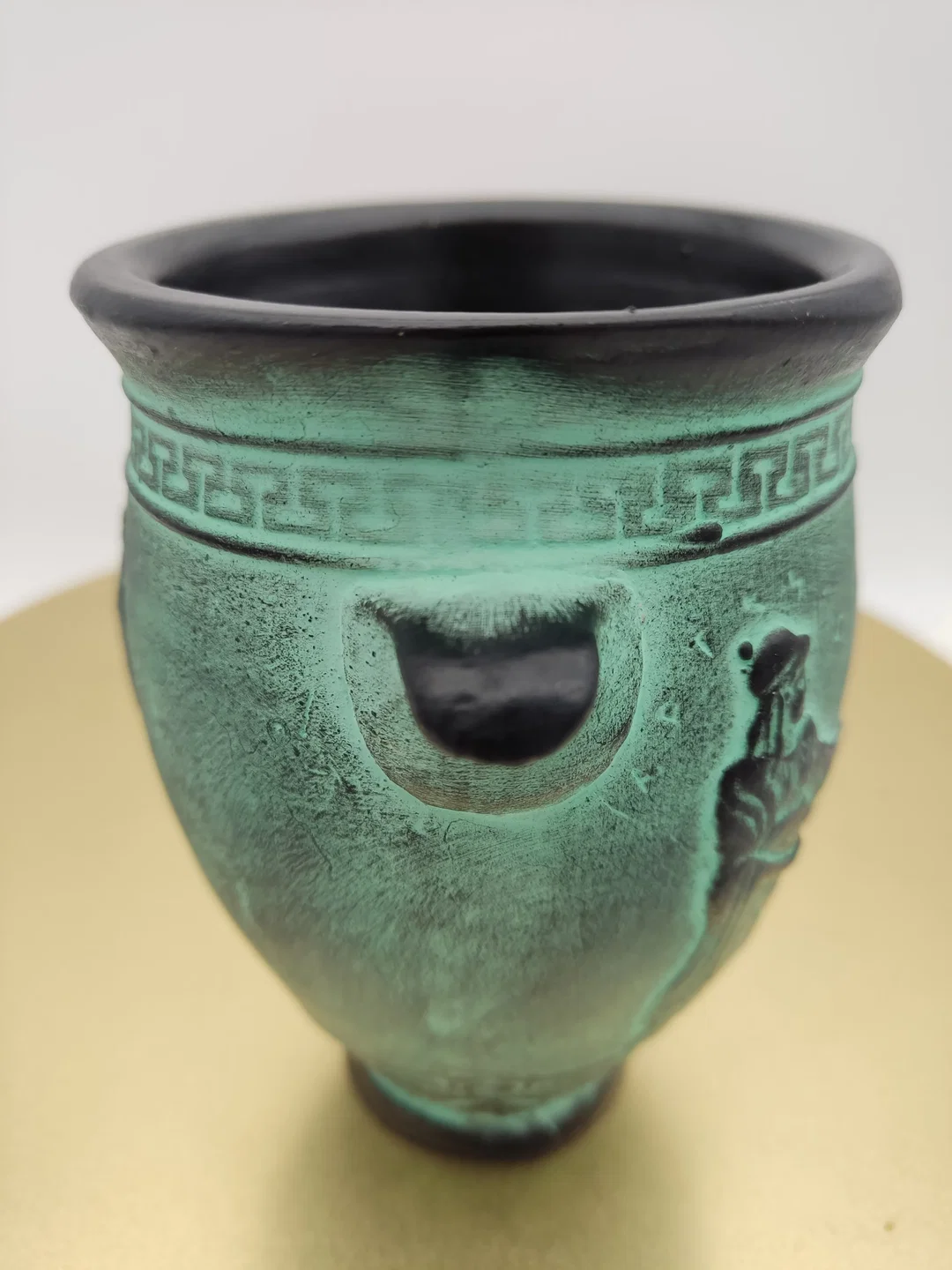 Griechische Keramik-Reliefvase In Türkisgrün | Vintage-Charme – Bild 5