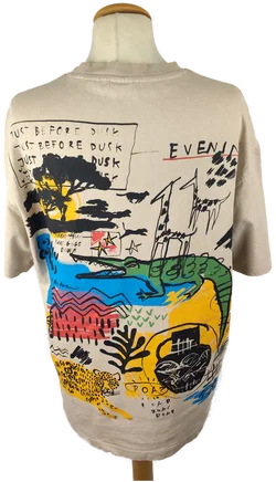 Damen T-Shirt Bershka Beige Animal-Print | Sommer-Charme - Bild 3