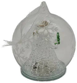 LED - Christbaumkugel - beleuchteter Engel mit Christbaum (Farblos) - Bild 2
