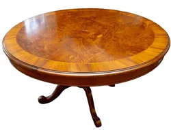 Vintage Biedermeier Rundtisch, ausziehbar, Mahagoni, Ø 120 cm - Bild 2