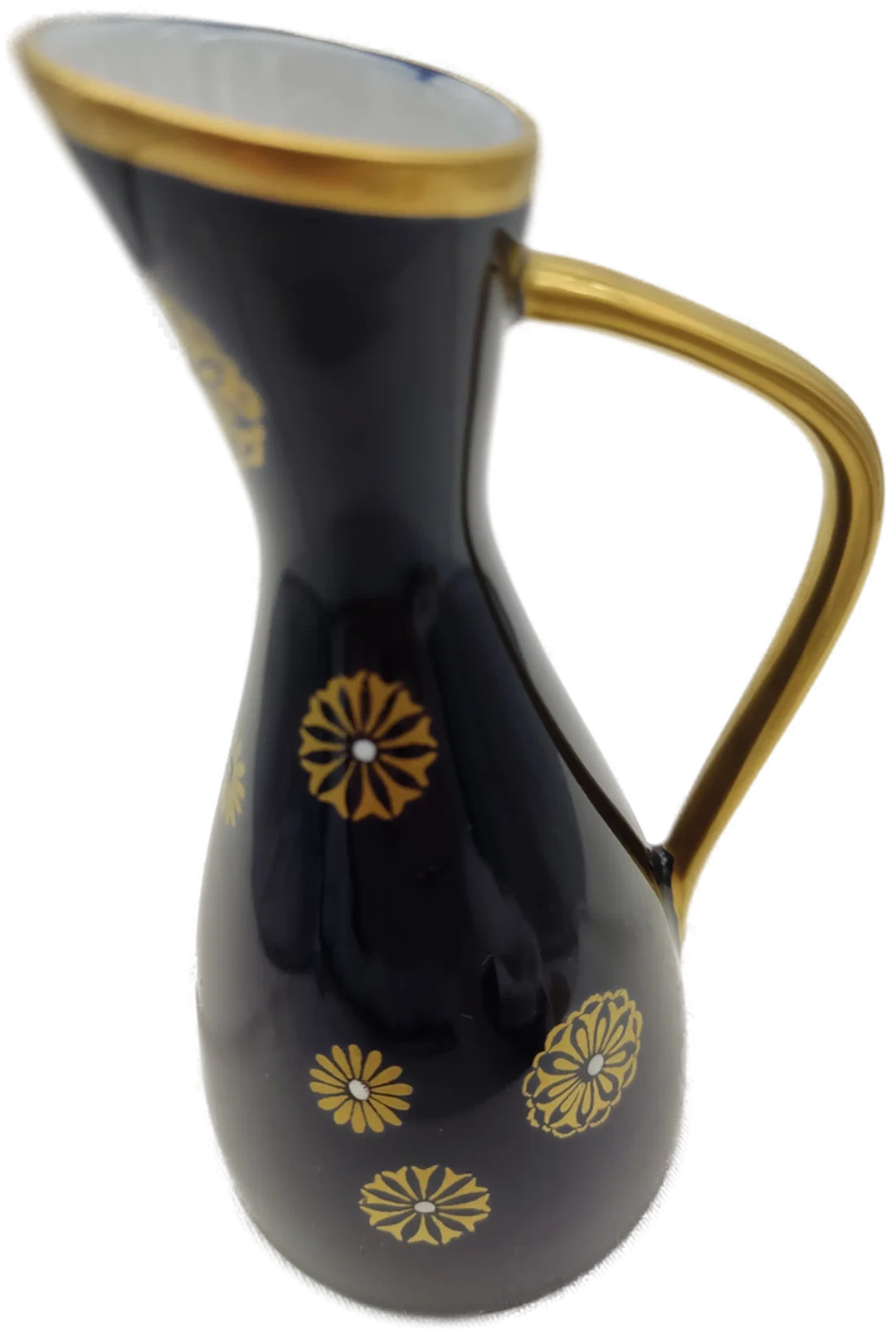 Lichte Porzellan Vase (Fine China) Echt Kobalt Gold  | Aus Thüringischen Manufaktur – Bild 6