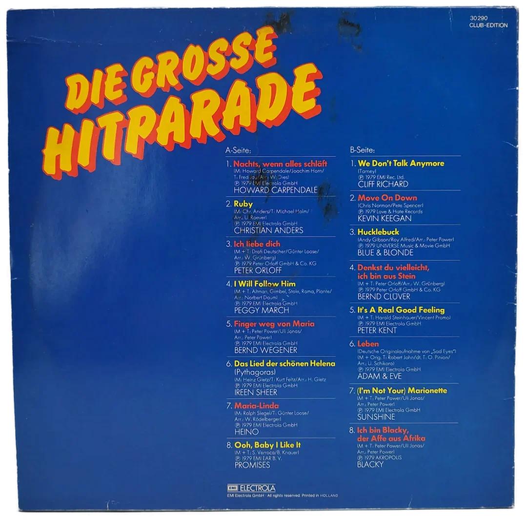 LP, Die Große Hitparade (1979) | Schlager-Klassiker – Bild 2