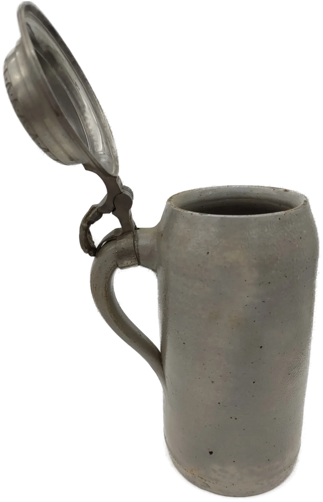 Bierkrug Steinzeug mit Geprägter Zinndeckel  1 L | Mit Charakterspur – Bild 6