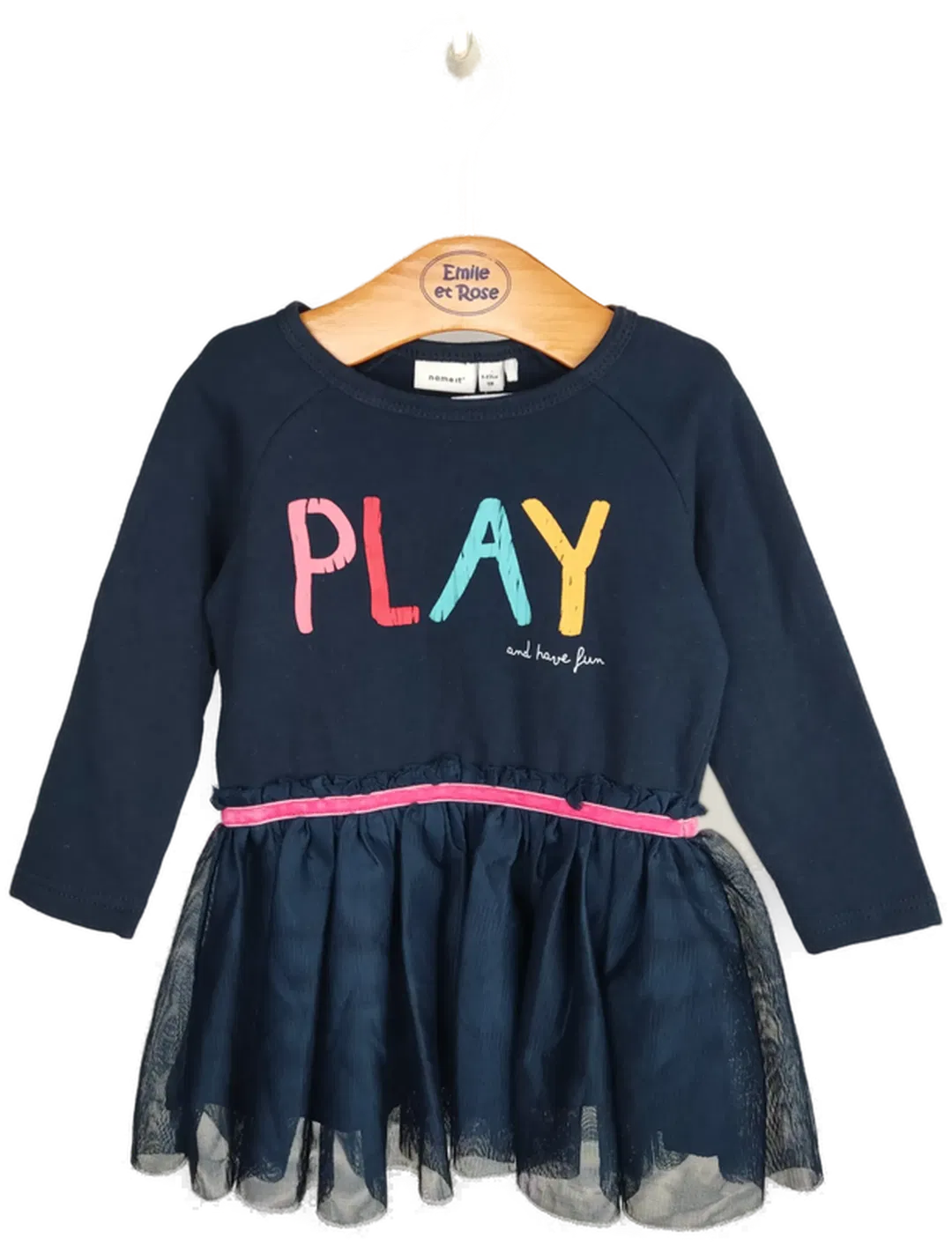 name it Mädchen Kleid mit Tüllröckchen dunkelblau - 86 - Bild 1