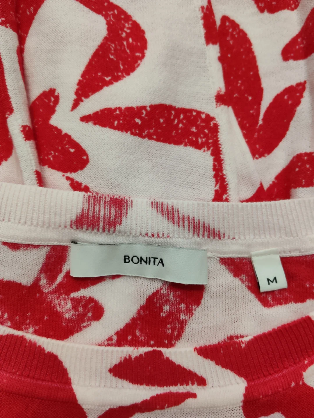 Bonita Damenpullover Baumwolle Rot-Weiß Geblümt | Frühlingslook – Bild 4
