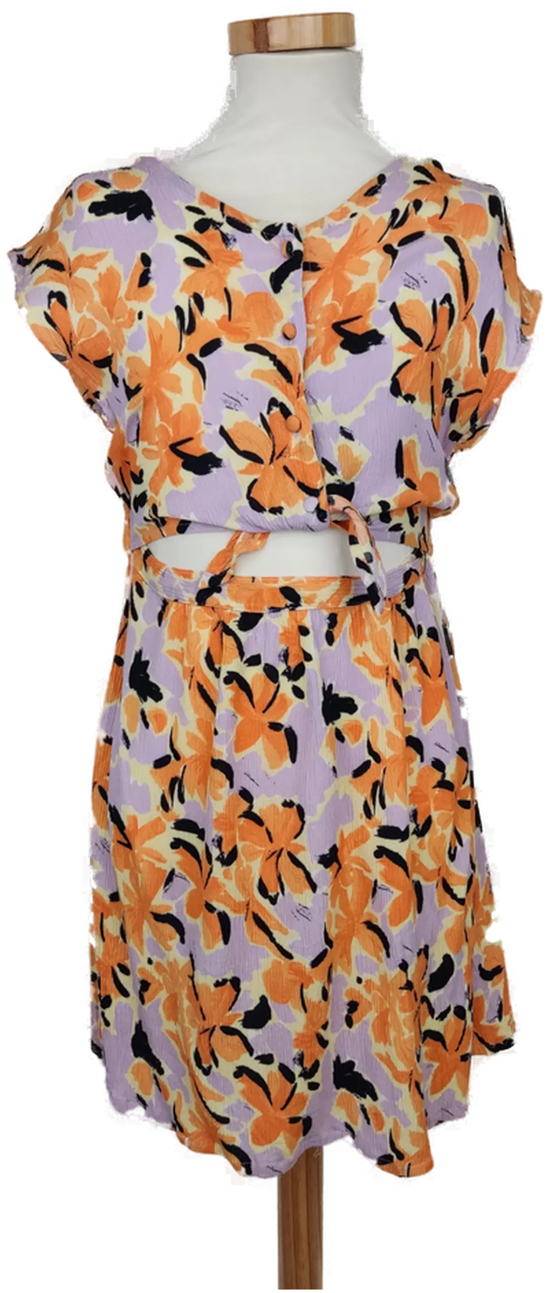 Name It Kinder Kleid flieder/orange geblümt, bauchfrei - 128 - Bild 1