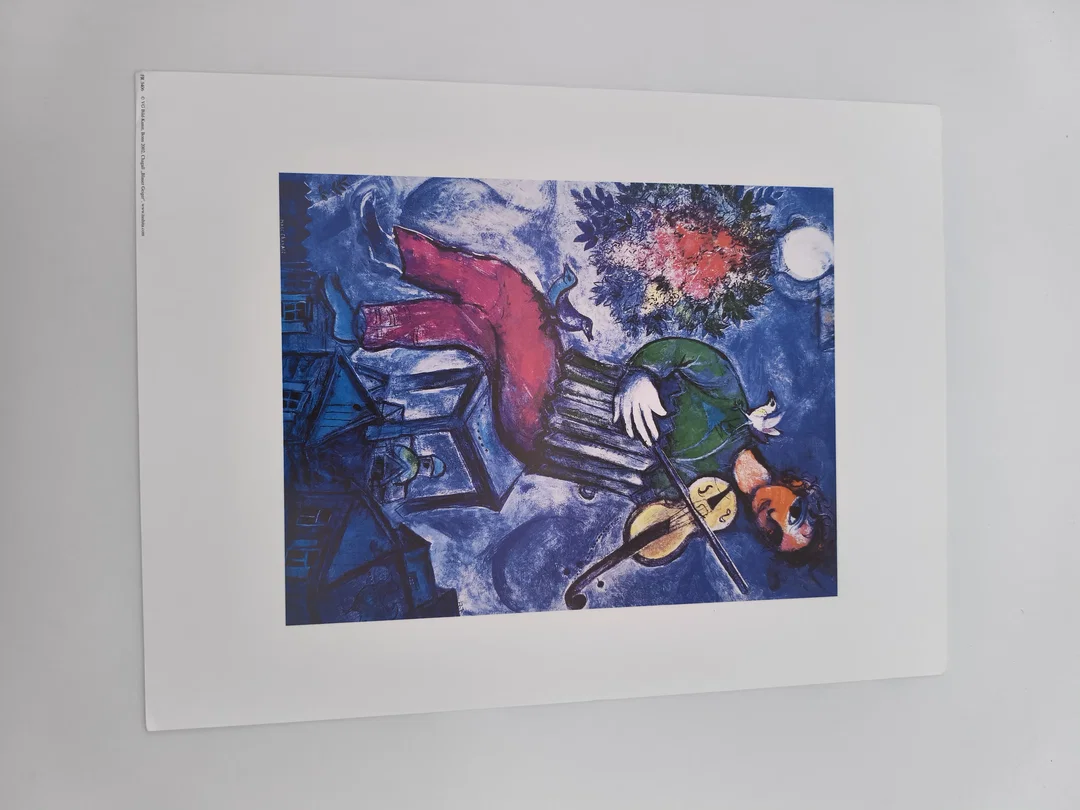 Hochwertiger Kunstdruck (Tushita 2002), "Blauer Geiger" - Marc Chagall – Bild 1