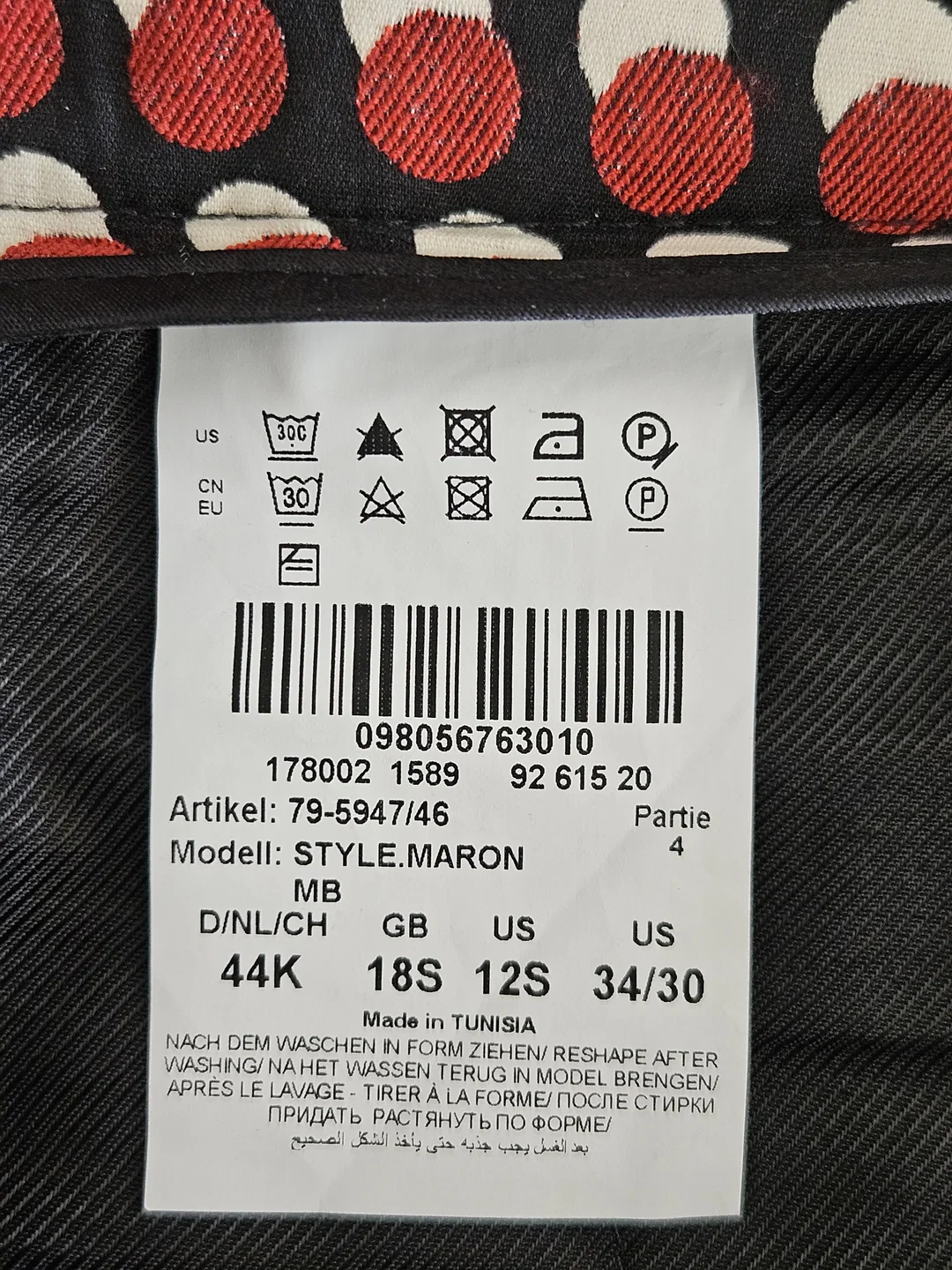 Brax Feel Good Damen Hose, schwarz/rot/weiß - Gr. D 44 – Bild 4