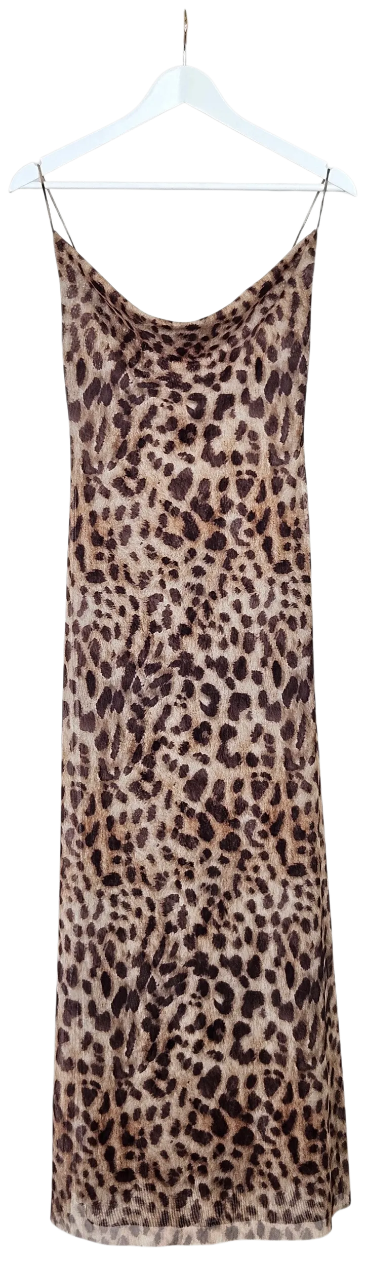 ZARA Damen Maxikleid mit Animal Print, braun - Gr. M – Bild 2