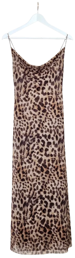 ZARA Damen Maxikleid mit Animal Print, braun - Gr. M - Bild 2