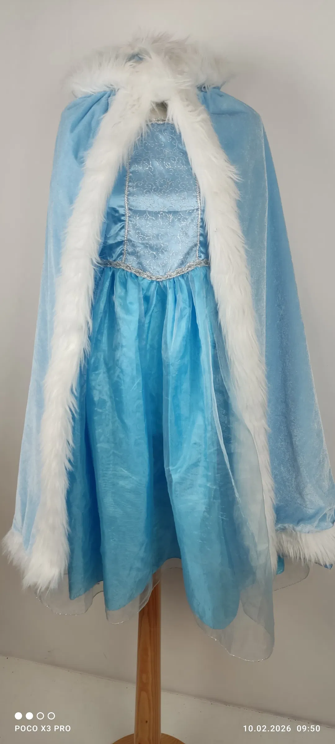 Elsa Kostüm Kinder mit Umhang 7-8 Jahre  - Bild 1