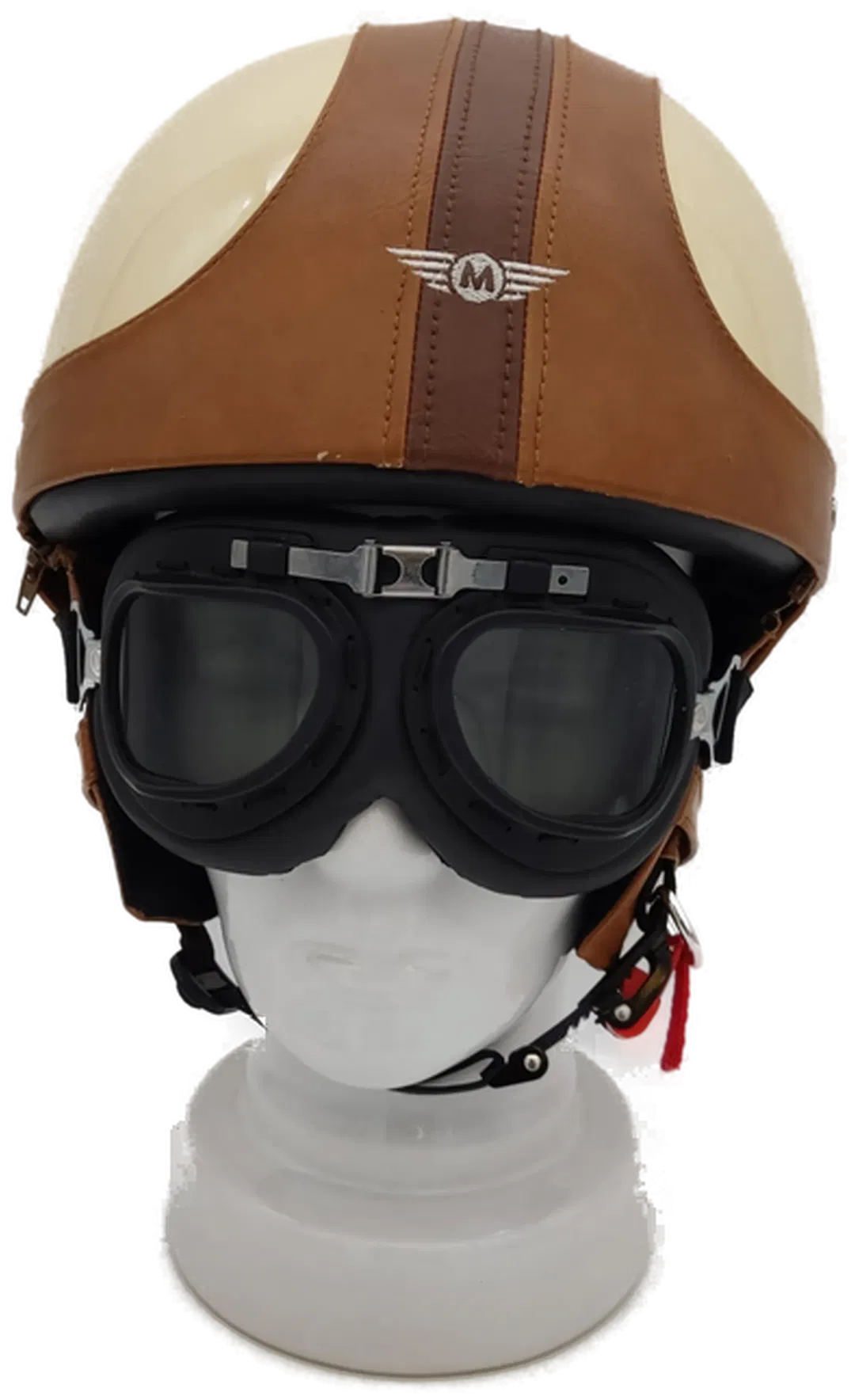 Motorradhelm Retro unisex braun/beige Gr. S (55-56) - Bild 1
