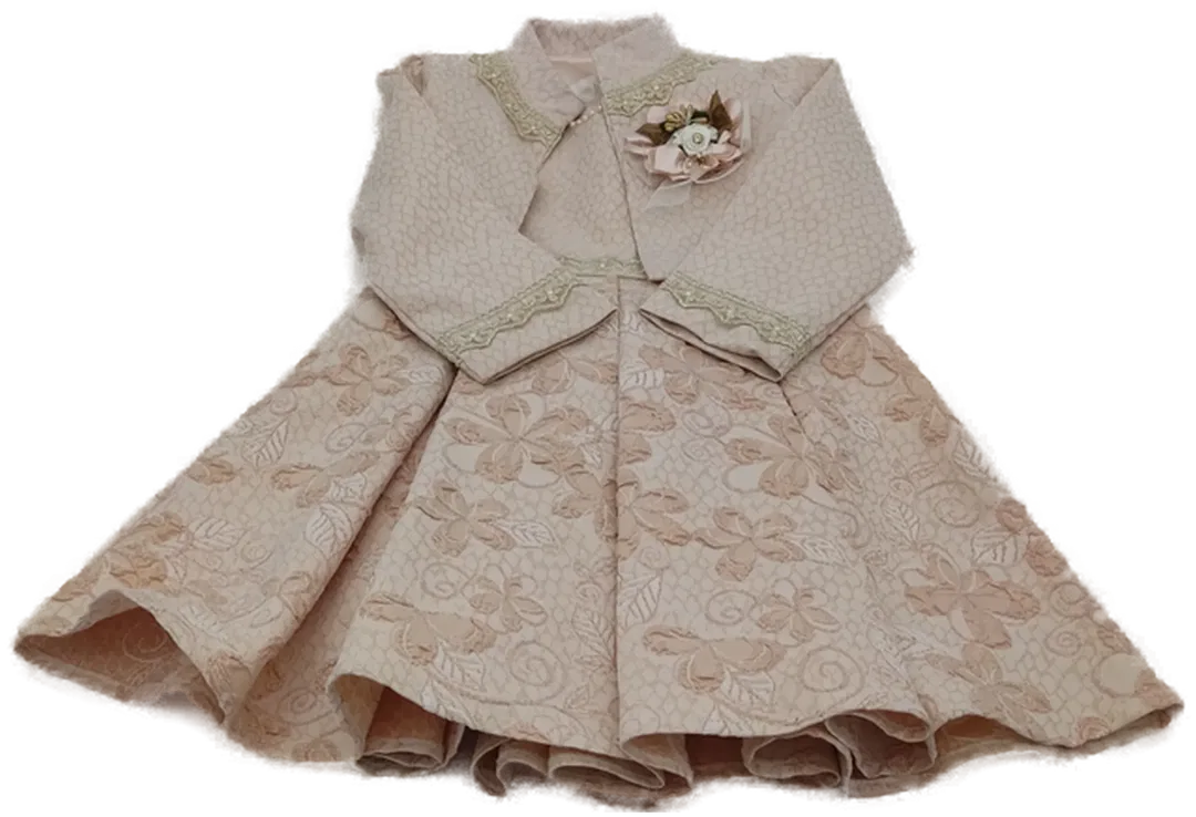 Minigirls Kinder Kleid+Jacke rosa Gr. 104 - Bild 1