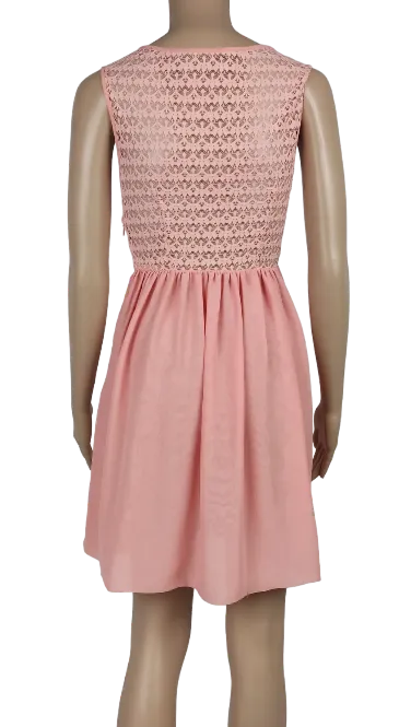 American Apparel Damen Chiffonkleid, pfirsichrosa - Gr. XS – Bild 3