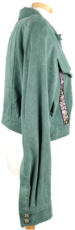 Vintage Jeansjacke grün - XL/42 – Vorschau 3